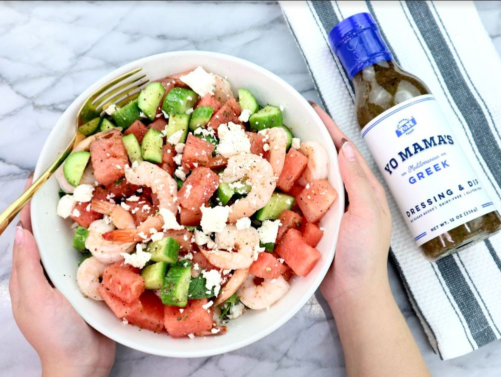 Watermelon Shrimp Feta Salad