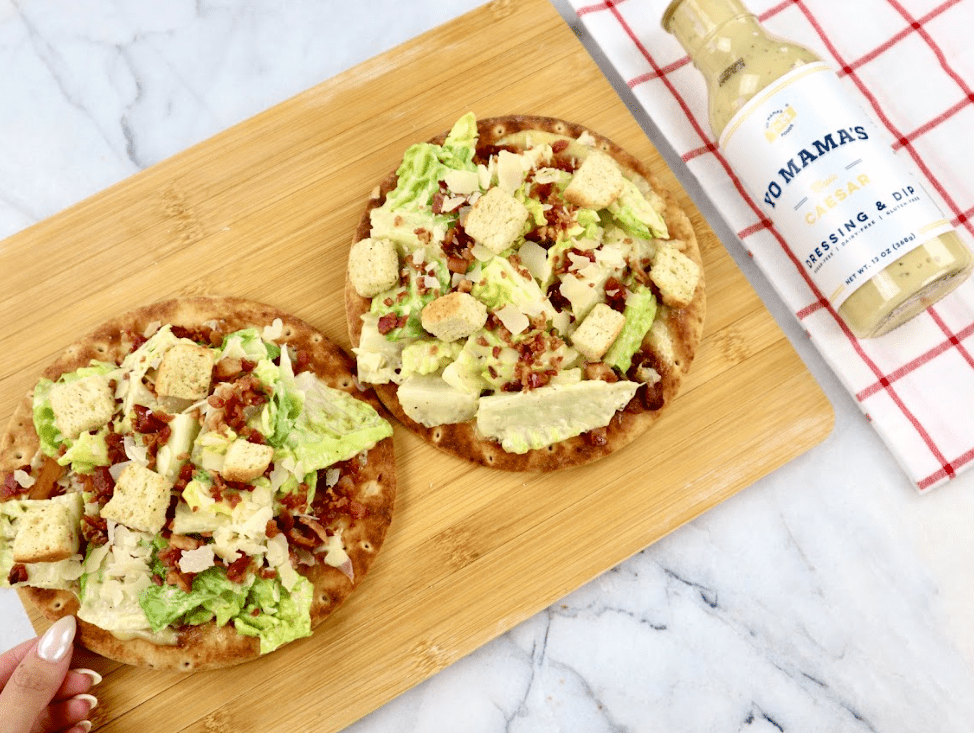 Bacon Caesar Flatbread - Yo Mama's Foods