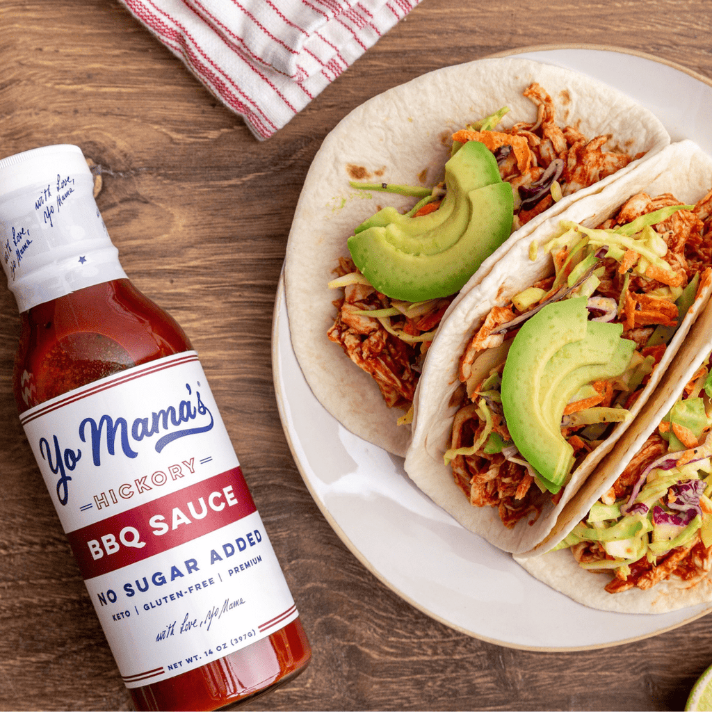 Hickory BBQ Chicken Slaw Tacos - Yo Mama's Foods